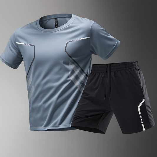 Herren Trainingsset mit Stretch-Shirt und leichten Shorts