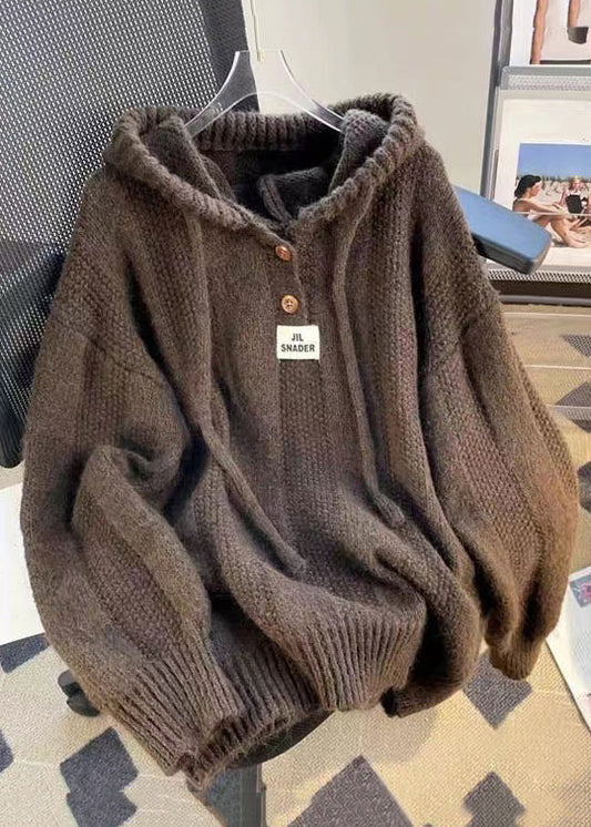 Damen Kapuzenoberteil Mit Knopfleiste Und Schnürdetail