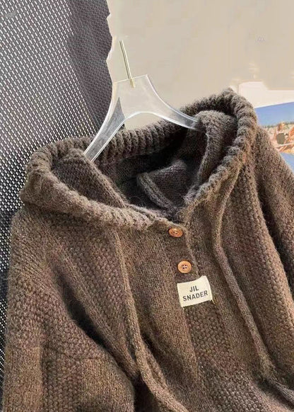 Women's Hooded Top with Button Placket and Lacing Detail