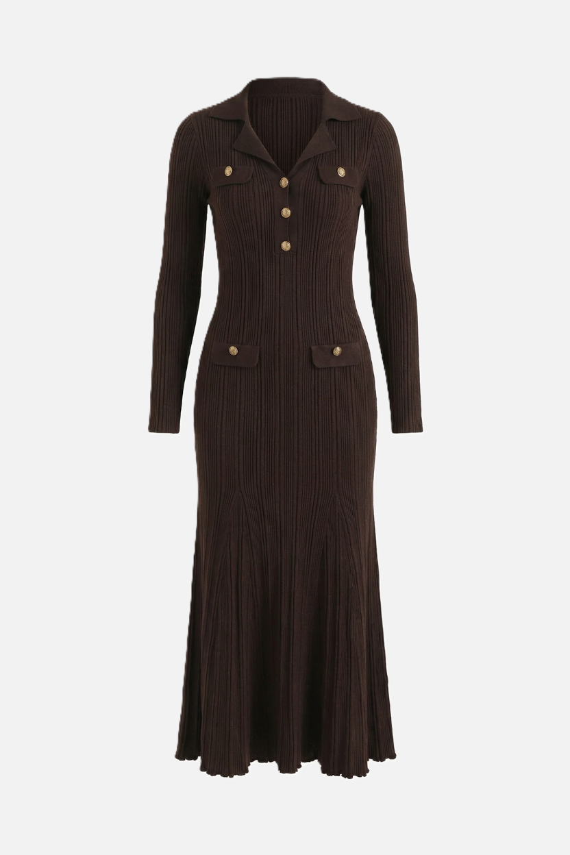 Damen-Maxi-Strickkleid als stilvoller Look für den Alltag