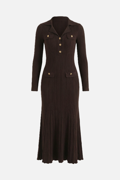 Damen-Maxi-Strickkleid als stilvoller Look für den Alltag