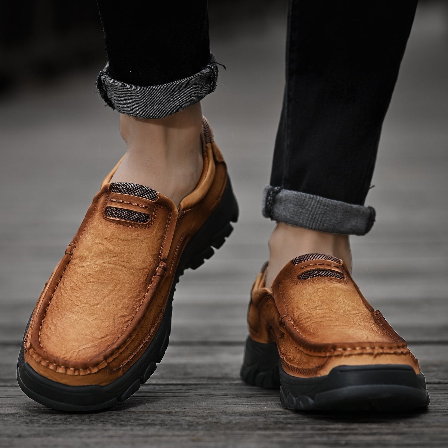 Orthopädische Herren-Slipper Mit Fußgewölbeunterstützung Und Rutschfester Sohle – Lederoptik