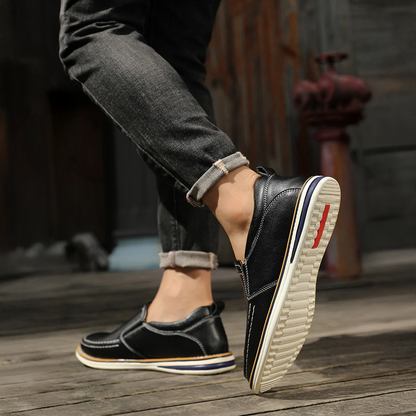 Men's Slip-On Loafer Hand-Sewn Elastic Inserts Flexible Sole