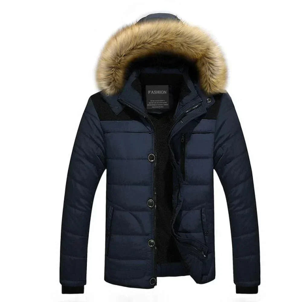 Herren Winterjacke Isoliert Mit Verstellbarem Saum Und Mehreren Taschen