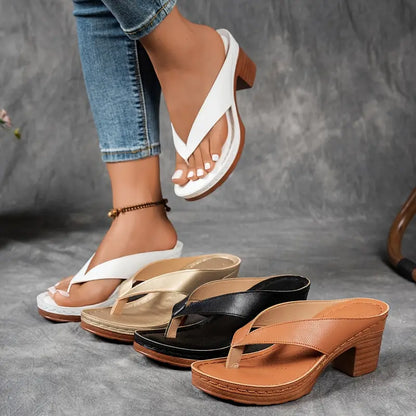 Damen Sommerschuhe Orthopädische Sandalen mit Absatz und Gepolsterter Fußgewölbeunterstützung