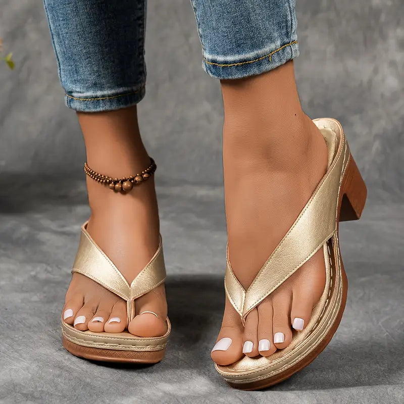 Damen Sommerschuhe Orthopädische Sandalen mit Absatz und Gepolsterter Fußgewölbeunterstützung