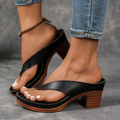 Damen Sommerschuhe Orthopädische Sandalen mit Absatz und Gepolsterter Fußgewölbeunterstützung