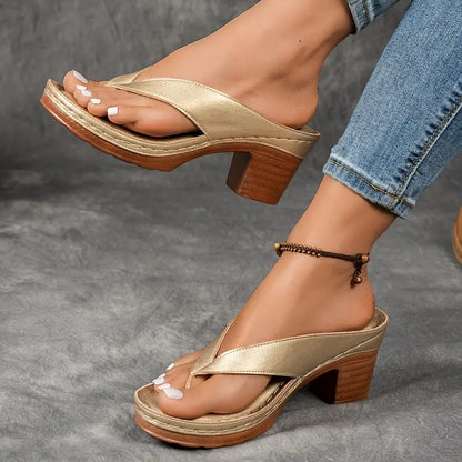 Damen Sommerschuhe Orthopädische Sandalen mit Absatz und Gepolsterter Fußgewölbeunterstützung