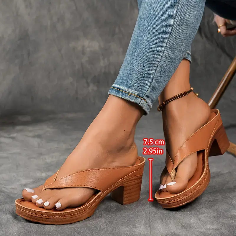 Damen Sommerschuhe Orthopädische Sandalen mit Absatz und Gepolsterter Fußgewölbeunterstützung