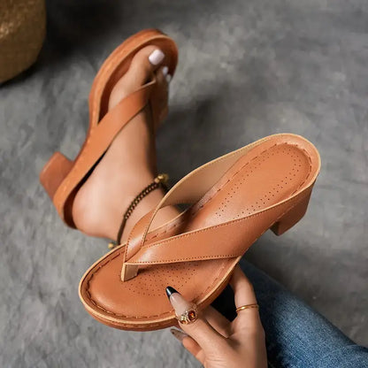 Damen Sommerschuhe Orthopädische Sandalen mit Absatz und Gepolsterter Fußgewölbeunterstützung