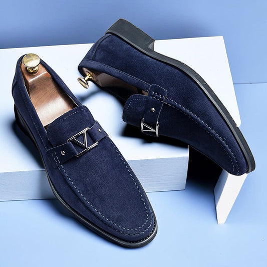 Herren Slip-On Loafers Mit Dekorativer Schnalle Und Gummisohle
