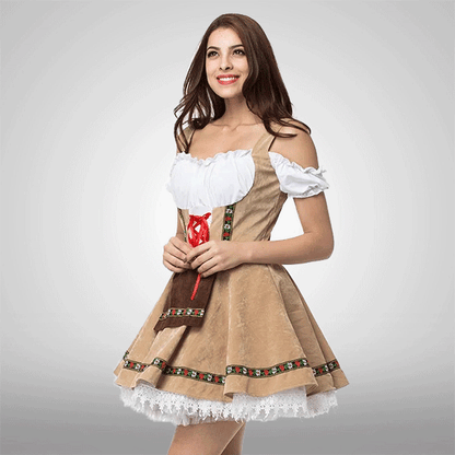 Damen Dirndl Latzkleid Für Oktoberfest