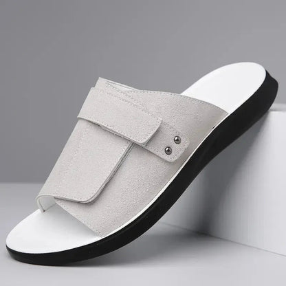 Men's Summer Sandals with Adjustable Strap, Shaped Footbed, and Orthopedic Sole