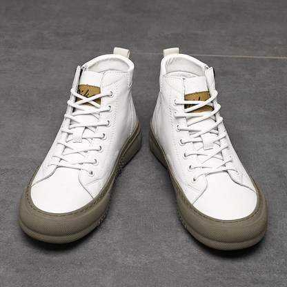 Men's High-Top Shoes for Fall and Winter with Laces and Memory Foam
