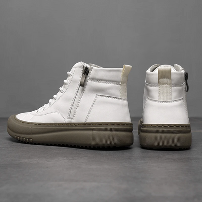 Men's High-Top Shoes for Fall and Winter with Laces and Memory Foam