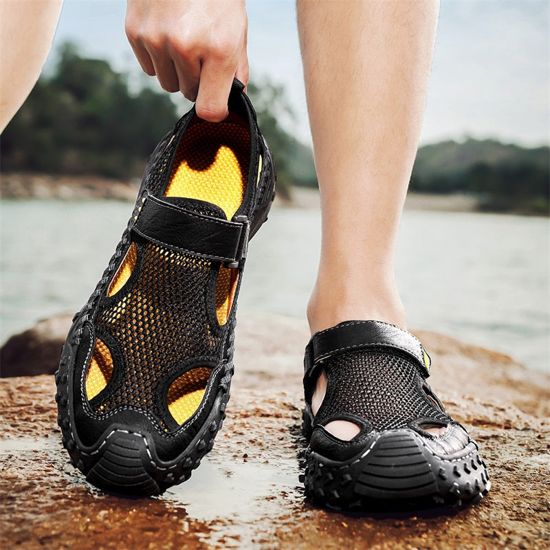 Herren Slip-On Sandalen mit Geschlossener Spitze – Atmungsaktiv Weite Passform