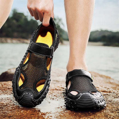 Herren Slip-On Sandalen mit Geschlossener Spitze – Atmungsaktiv Weite Passform