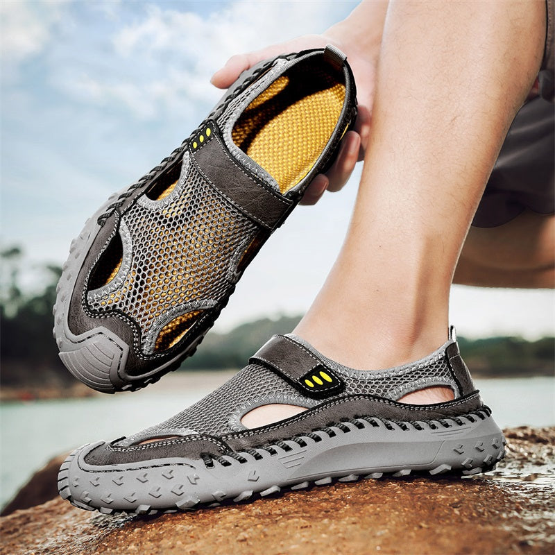 Herren Slip-On Sandalen mit Geschlossener Spitze – Atmungsaktiv Weite Passform