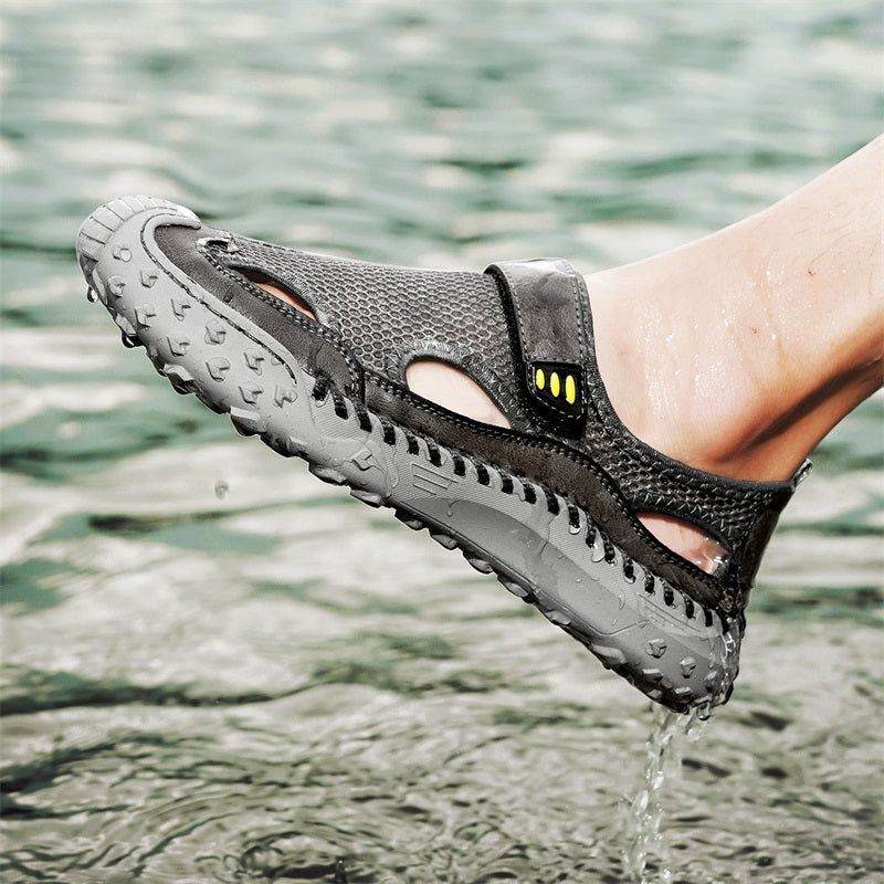 Herren Slip-On Sandalen mit Geschlossener Spitze – Atmungsaktiv Weite Passform