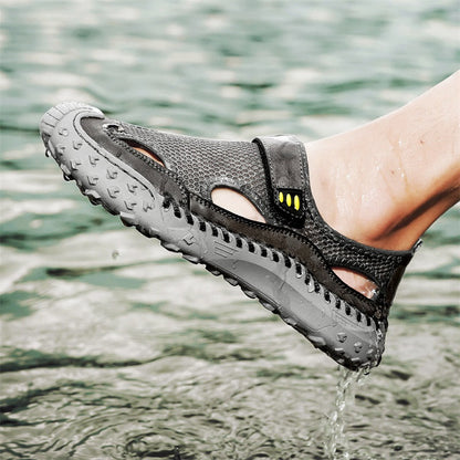 Herren Slip-On Sandalen mit Geschlossener Spitze – Atmungsaktiv Weite Passform