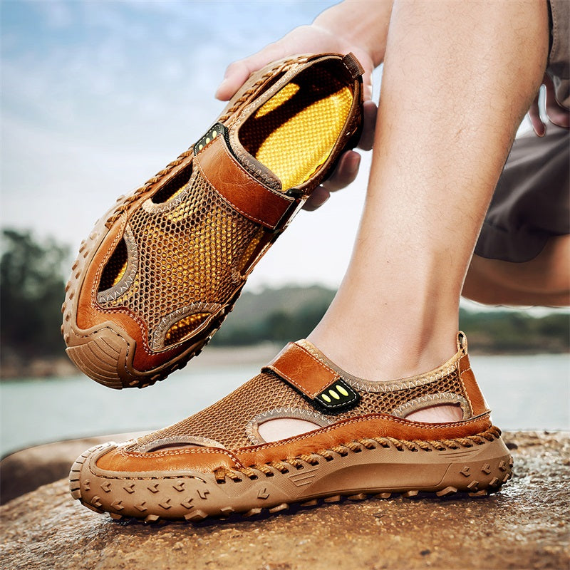 Herren Slip-On Sandalen mit Geschlossener Spitze – Atmungsaktiv Weite Passform