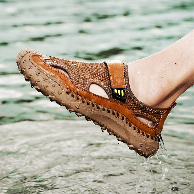 Herren Slip-On Sandalen mit Geschlossener Spitze – Atmungsaktiv Weite Passform