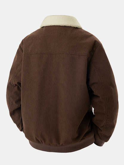 Herren Herbst-Bomberjacke mit weichem Innenfutter und geripptem Saum