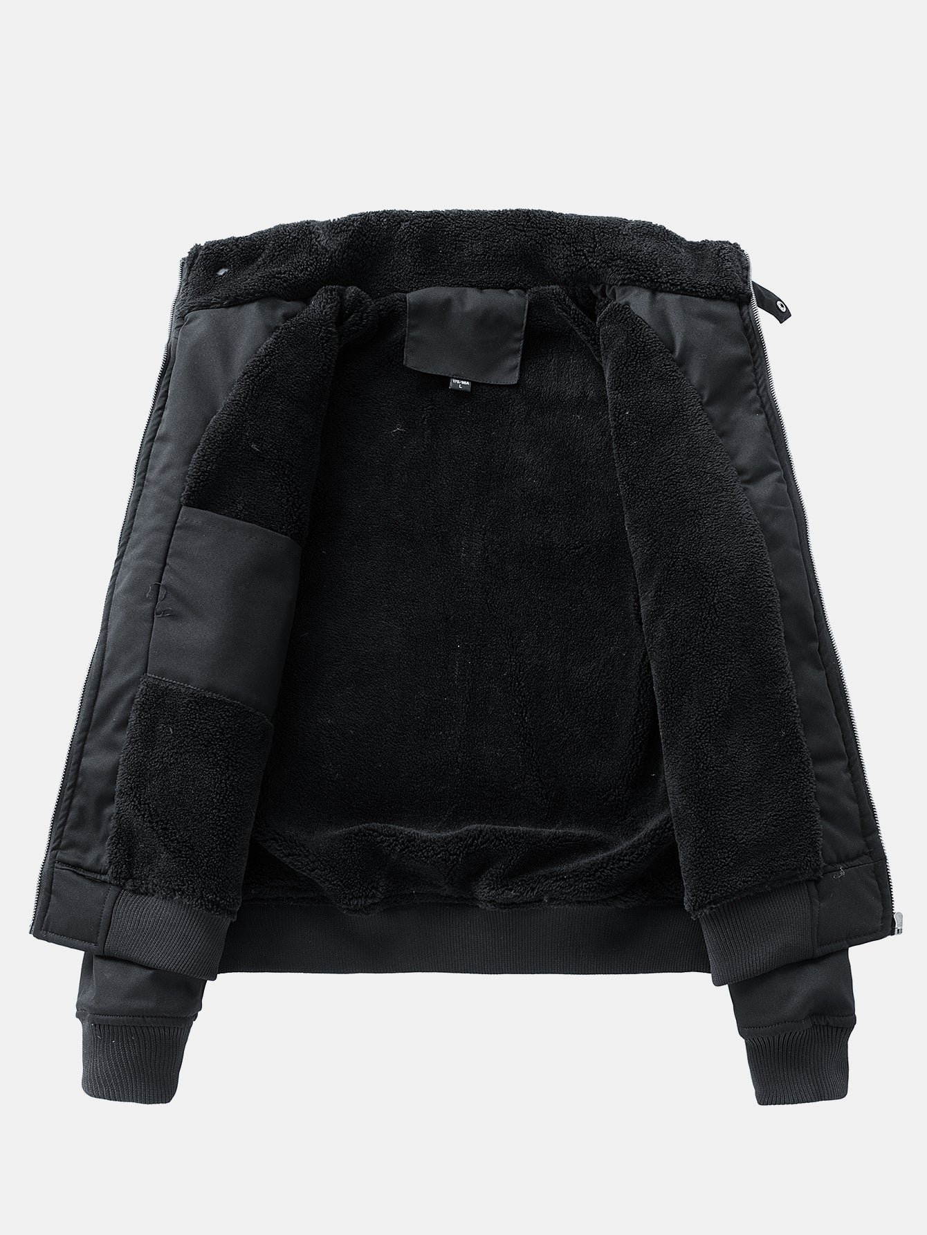 Men's Winter Utility Jacket with Fleece Lining and Ribbed Cuffs