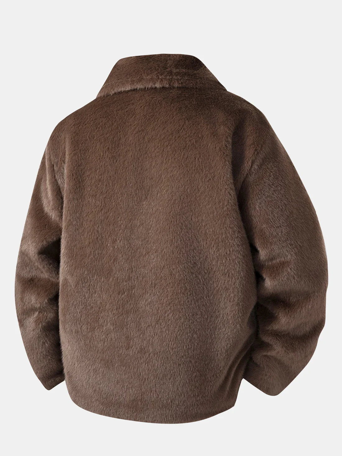 Men's Winter Jacket Faux Fur Button Placket Loose Fit