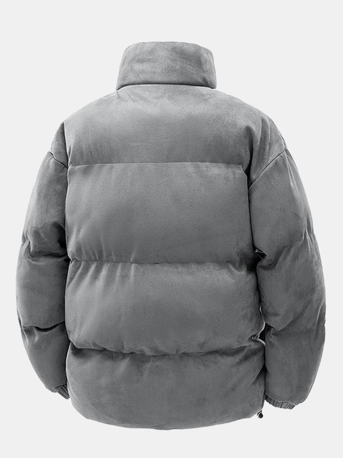 Herren Winter-Pufferjacke mit Wildlederoptik und Stehkragen