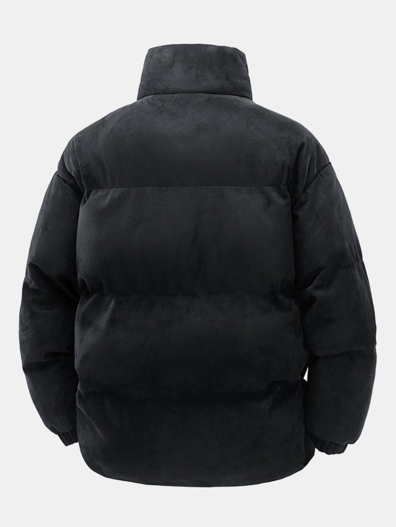 Herren Winter-Pufferjacke mit Wildlederoptik und Stehkragen