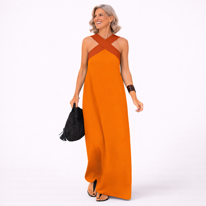 Damen Sommerkleid mit Carmenausschnitt und Cross-Wrap-Design