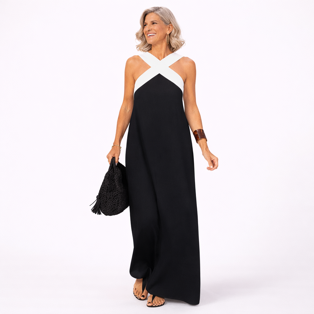 Damen Sommerkleid mit Carmenausschnitt und Cross-Wrap-Design