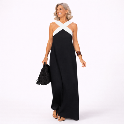 Damen Sommerkleid mit Carmenausschnitt und Cross-Wrap-Design