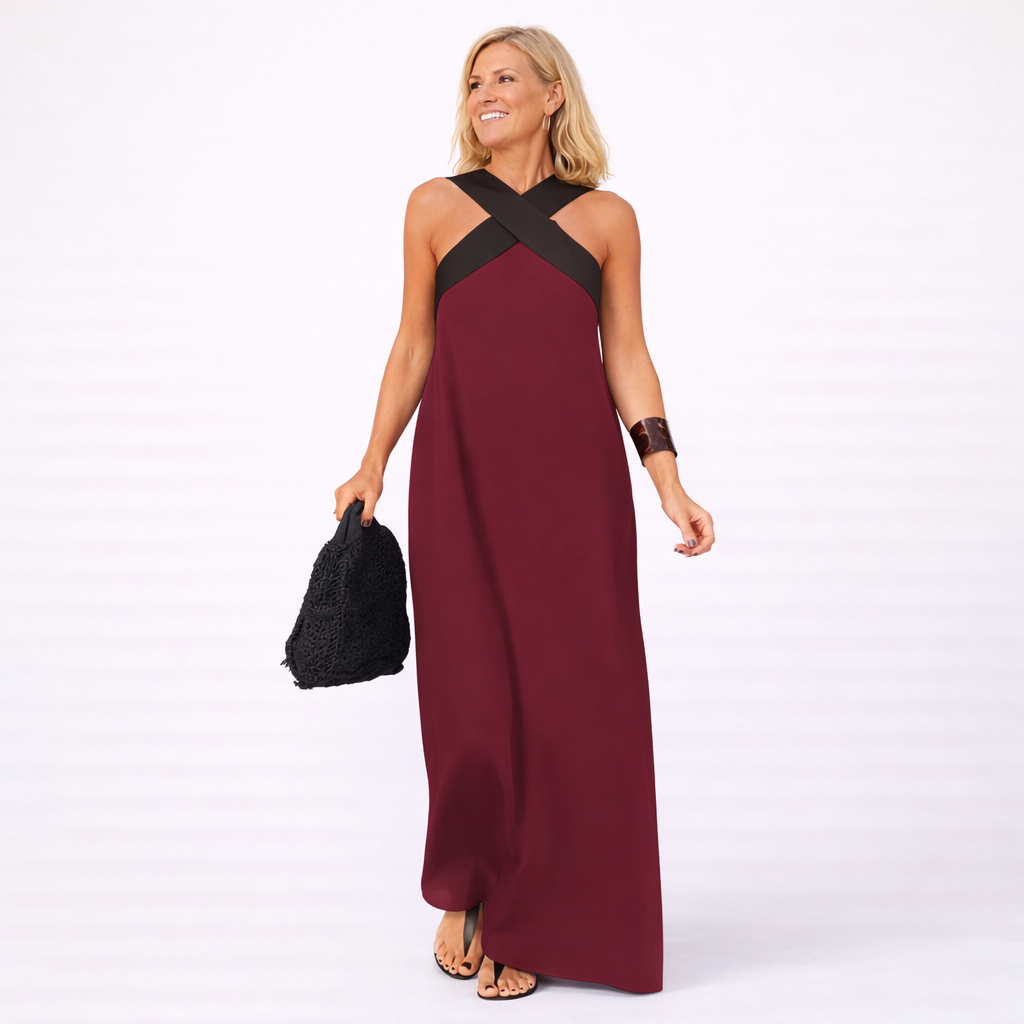 Damen Sommerkleid mit Carmenausschnitt und Cross-Wrap-Design