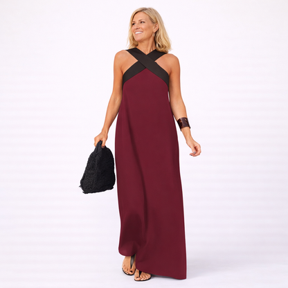 Damen Sommerkleid mit Carmenausschnitt und Cross-Wrap-Design