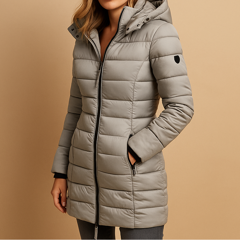 Damen Winter-Leichtsteppjacke Mit Wasserabweisender Außenhülle Und Abnehmbarem Kapuzen