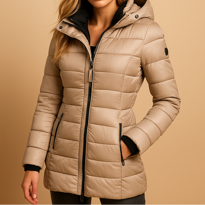 Damen Winter-Leichtsteppjacke Mit Wasserabweisender Außenhülle Und Abnehmbarem Kapuzen