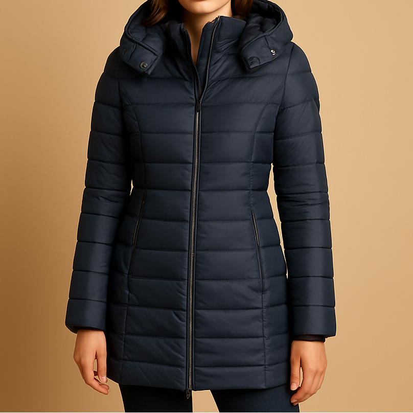 Damen Winter-Leichtsteppjacke Mit Wasserabweisender Außenhülle Und Abnehmbarem Kapuzen