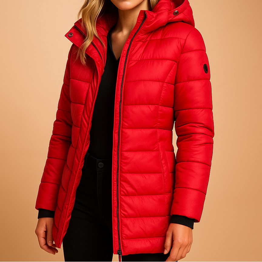 Damen Winter-Leichtsteppjacke Mit Wasserabweisender Außenhülle Und Abnehmbarem Kapuzen