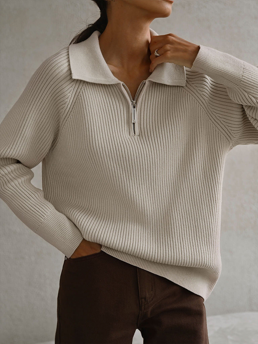 Vielseitig kombinierter Damen-Strickpullover für den Alltag