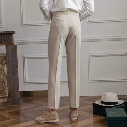 Herren-Stoffhose mit verstellbarer Schnalle und edlen Details