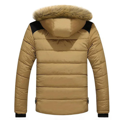 Herren Winterjacke Isoliert Mit Verstellbarem Saum Und Mehreren Taschen
