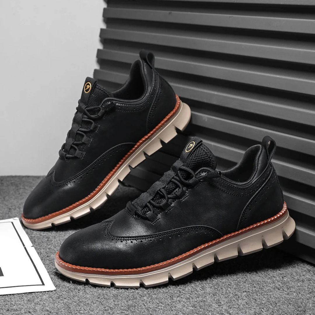 Herren-Oxford-Schnürschuhe, Flexible Sohle, Memory-Schaum-Innensohle, Lederoptik