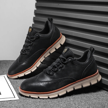 Herren-Oxford-Schnürschuhe, Flexible Sohle, Memory-Schaum-Innensohle, Lederoptik