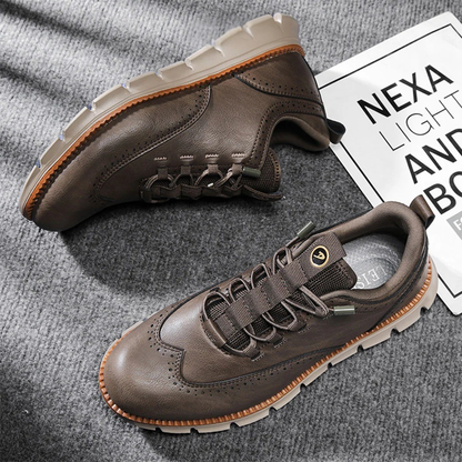 Herren-Oxford-Schnürschuhe, Flexible Sohle, Memory-Schaum-Innensohle, Lederoptik