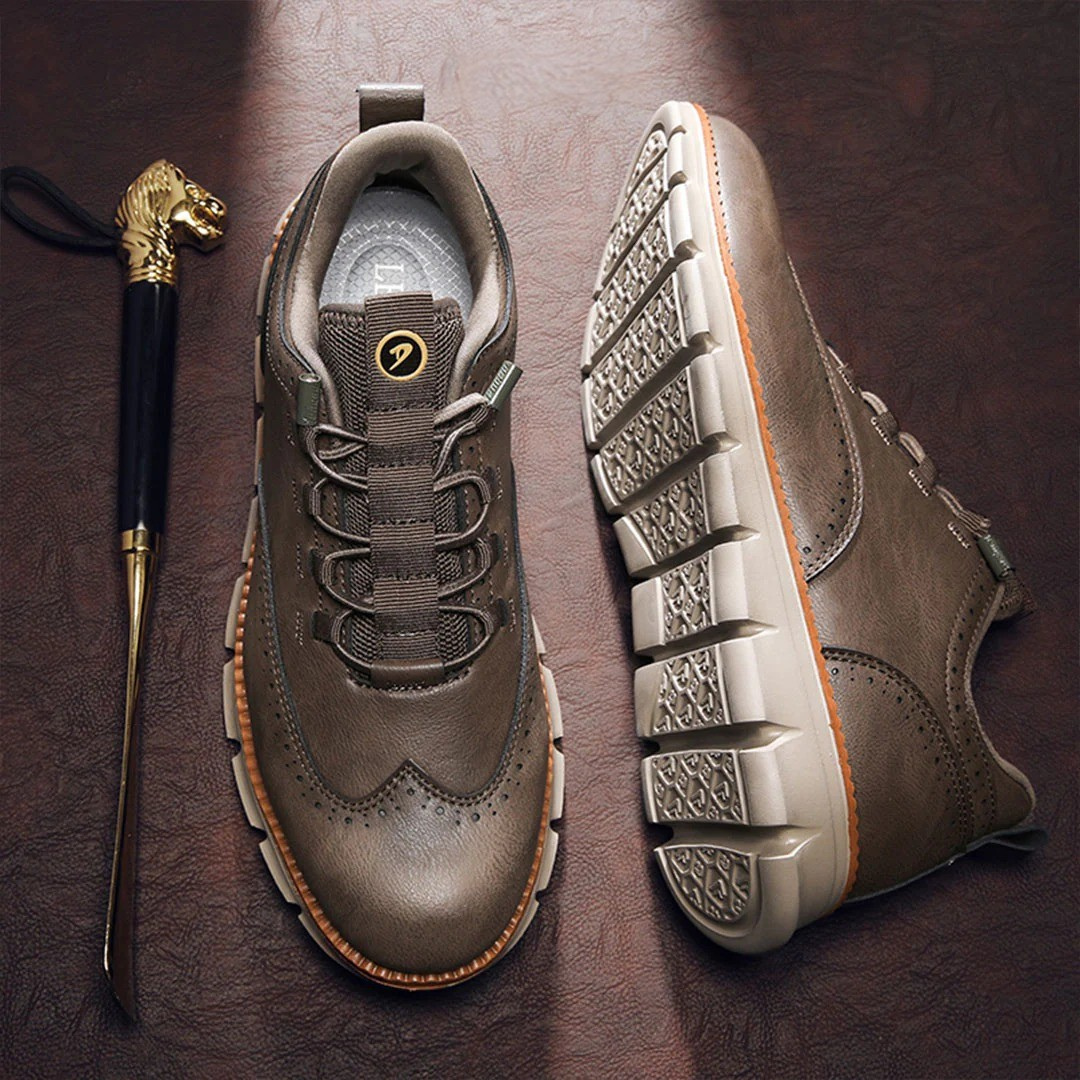 Herren-Oxford-Schnürschuhe, Flexible Sohle, Memory-Schaum-Innensohle, Lederoptik