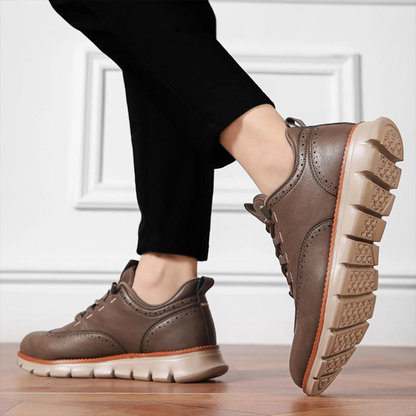Herren-Oxford-Schnürschuhe, Flexible Sohle, Memory-Schaum-Innensohle, Lederoptik
