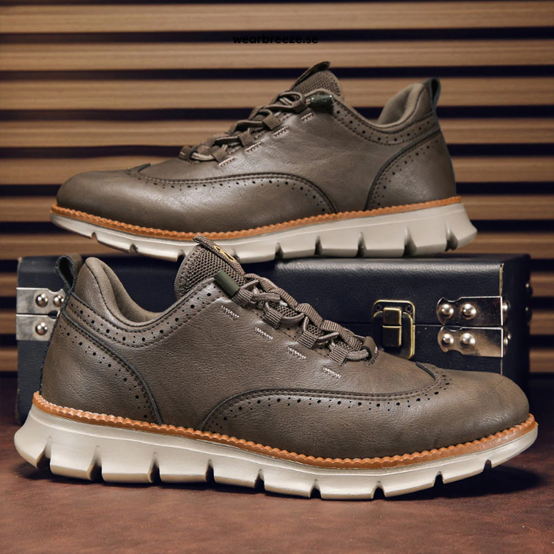 Herren-Oxford-Schnürschuhe, Flexible Sohle, Memory-Schaum-Innensohle, Lederoptik