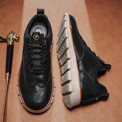 Herren-Oxford-Schnürschuhe, Flexible Sohle, Memory-Schaum-Innensohle, Lederoptik